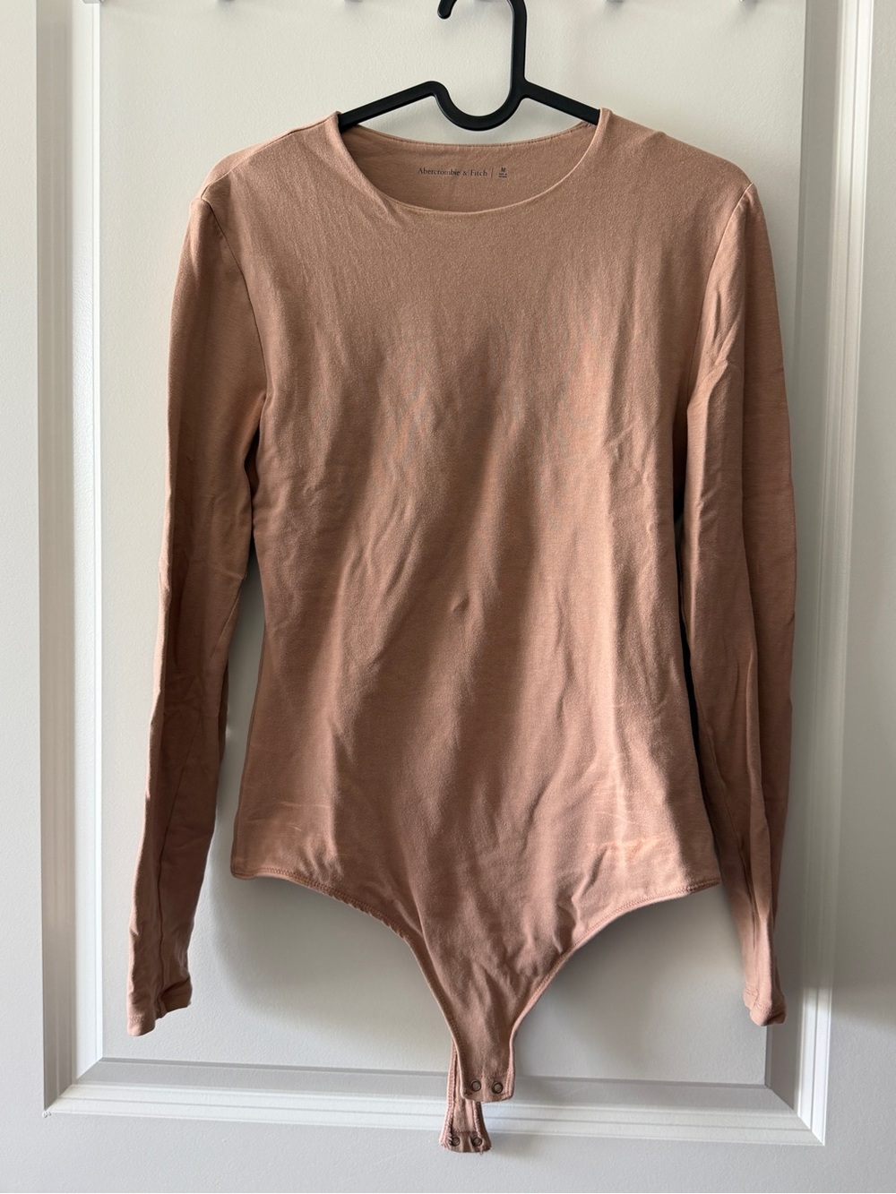 Abercrombie & Fitch Long Sleeve Bodysuit - Blush Tan